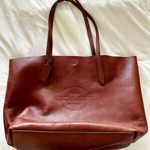Brown Leather Coach tote XL